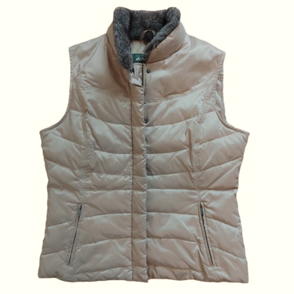 Eddie Bauer Down Tan Vest Large